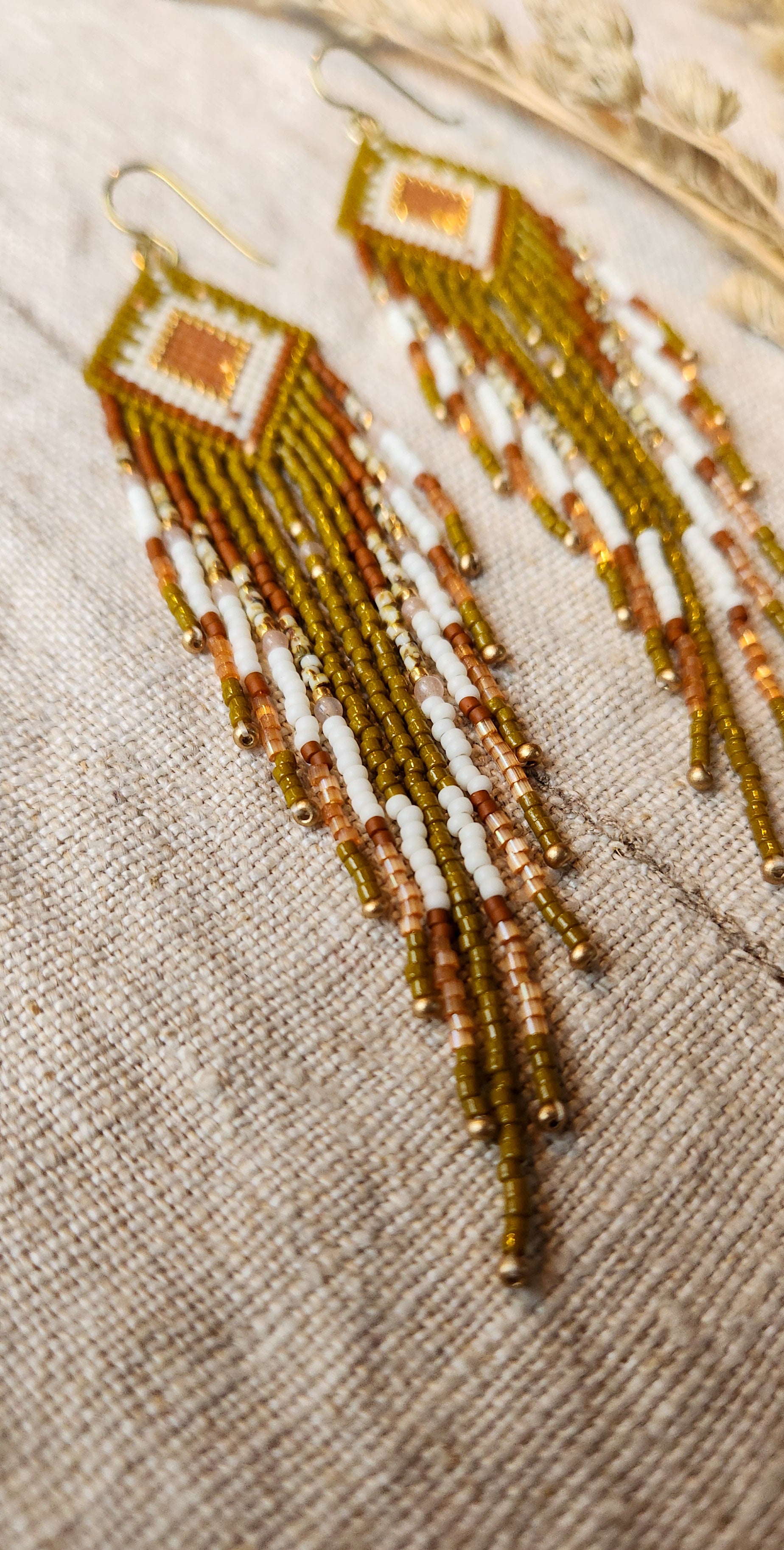 Harmony- in olive and satin peach