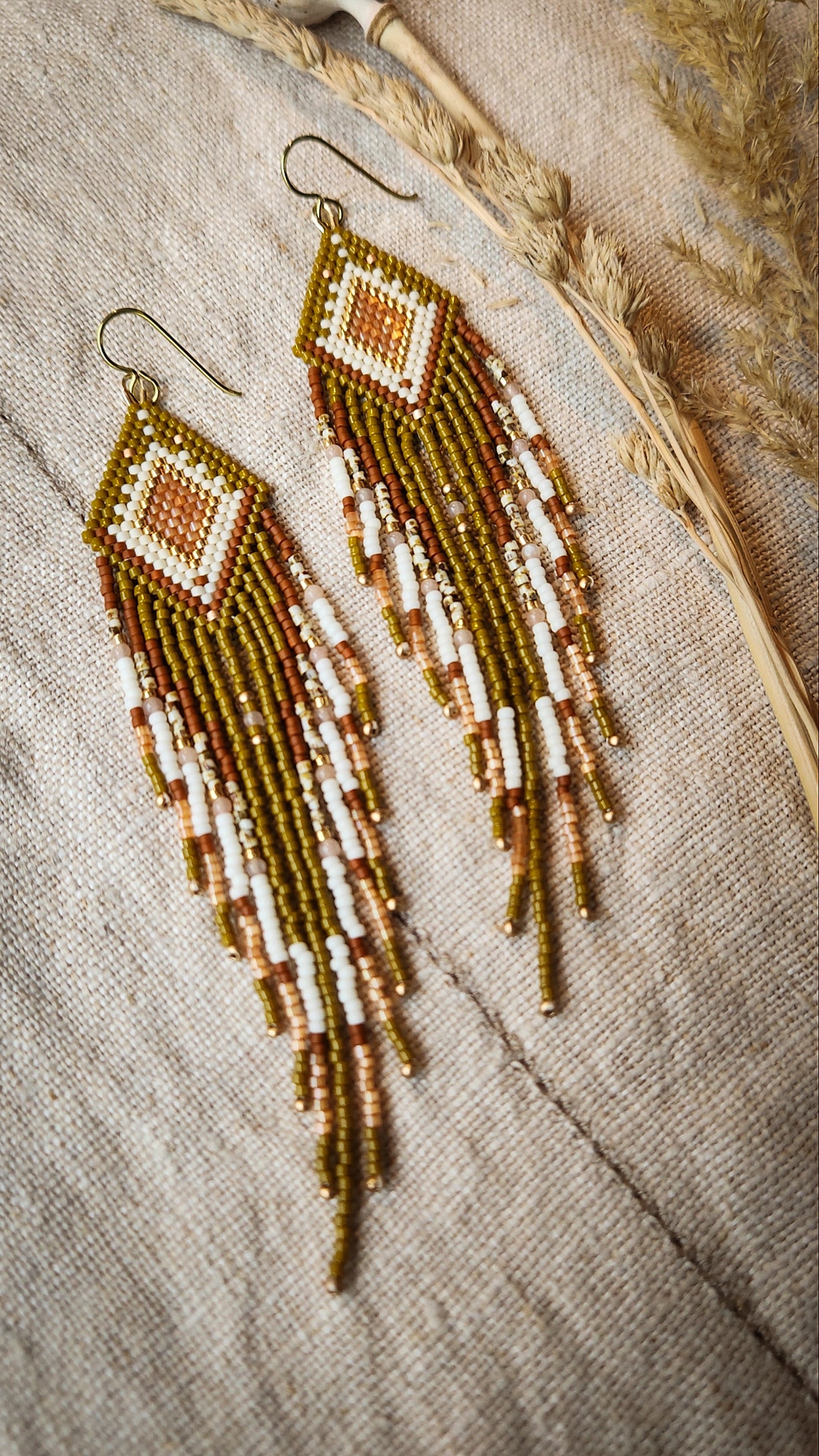 Harmony- in olive and satin peach