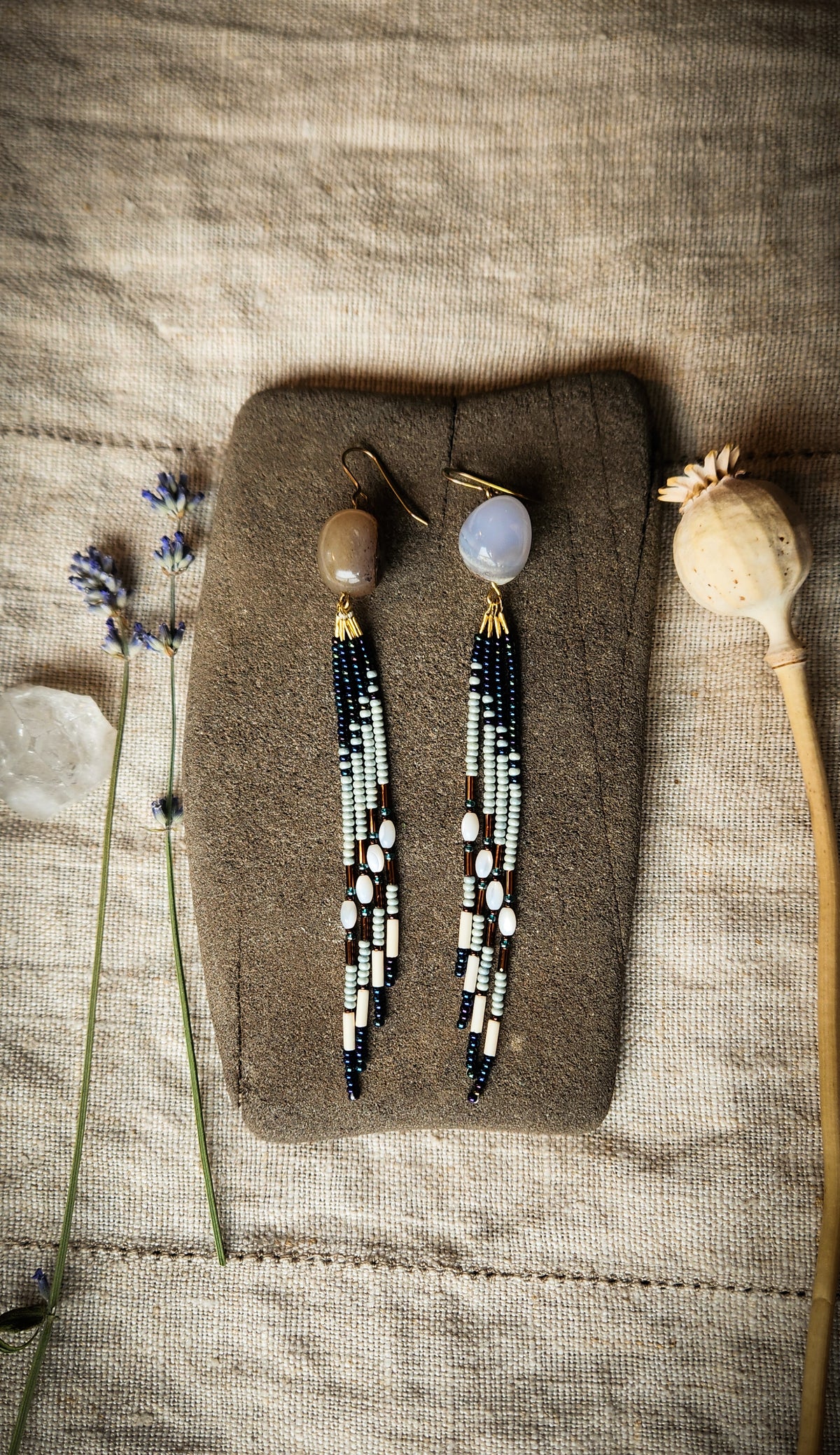 Chalcedony Cosmic Indigo Drops