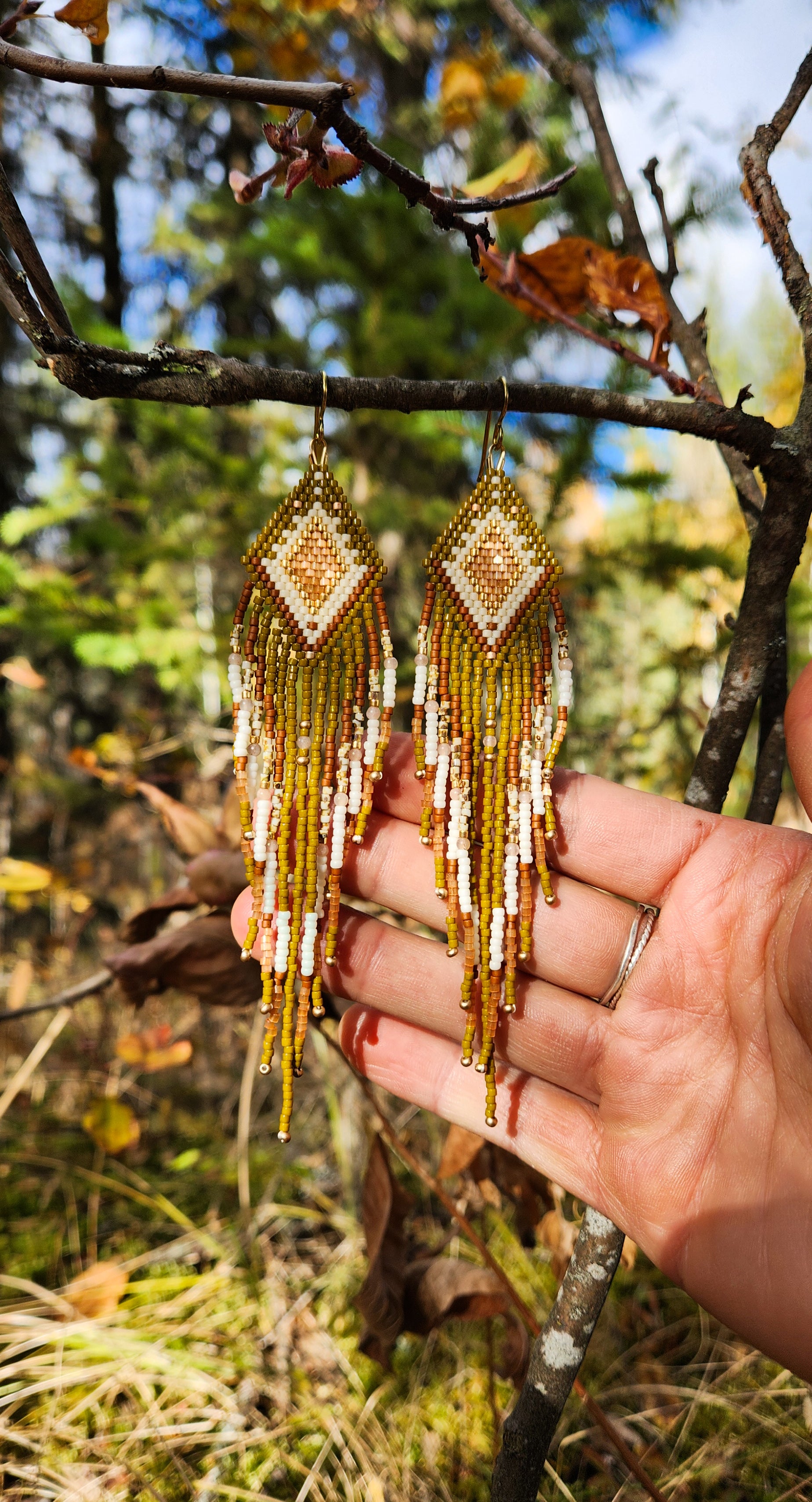 Harmony- in olive and satin peach