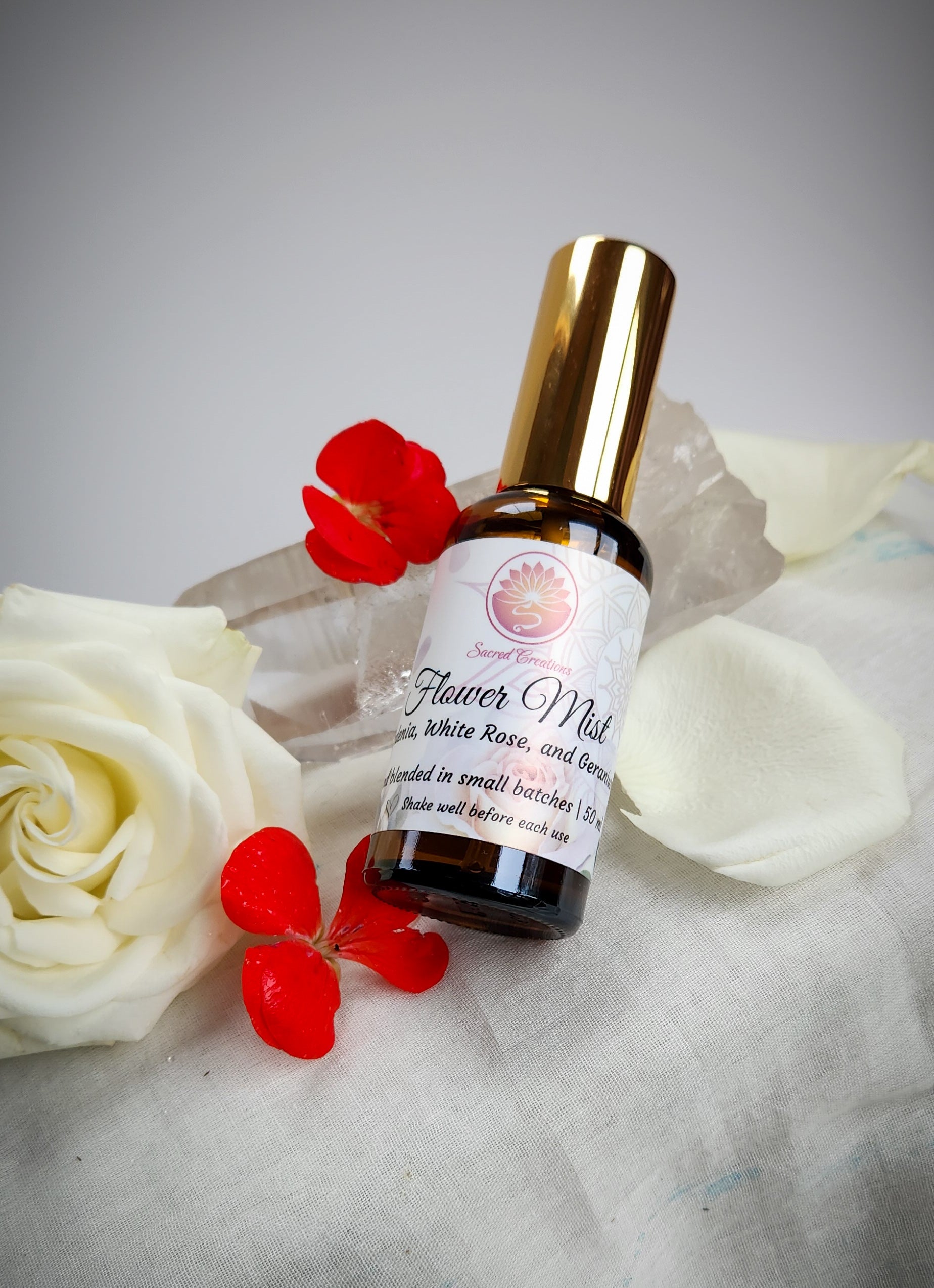 Gardenia, White Rose, and Geranium