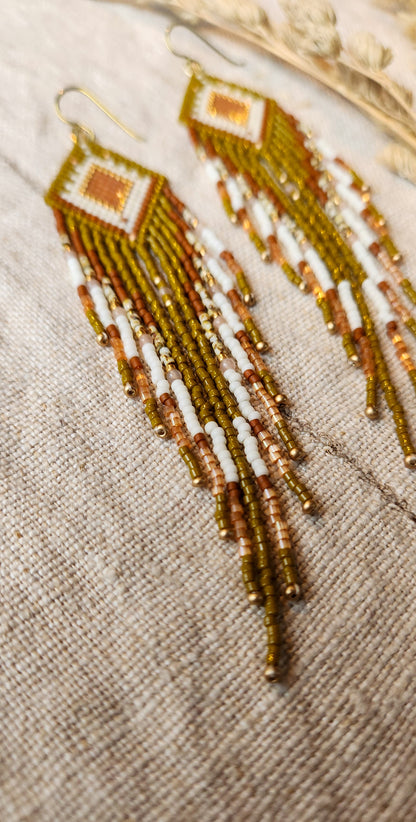 Harmony- in olive and satin peach